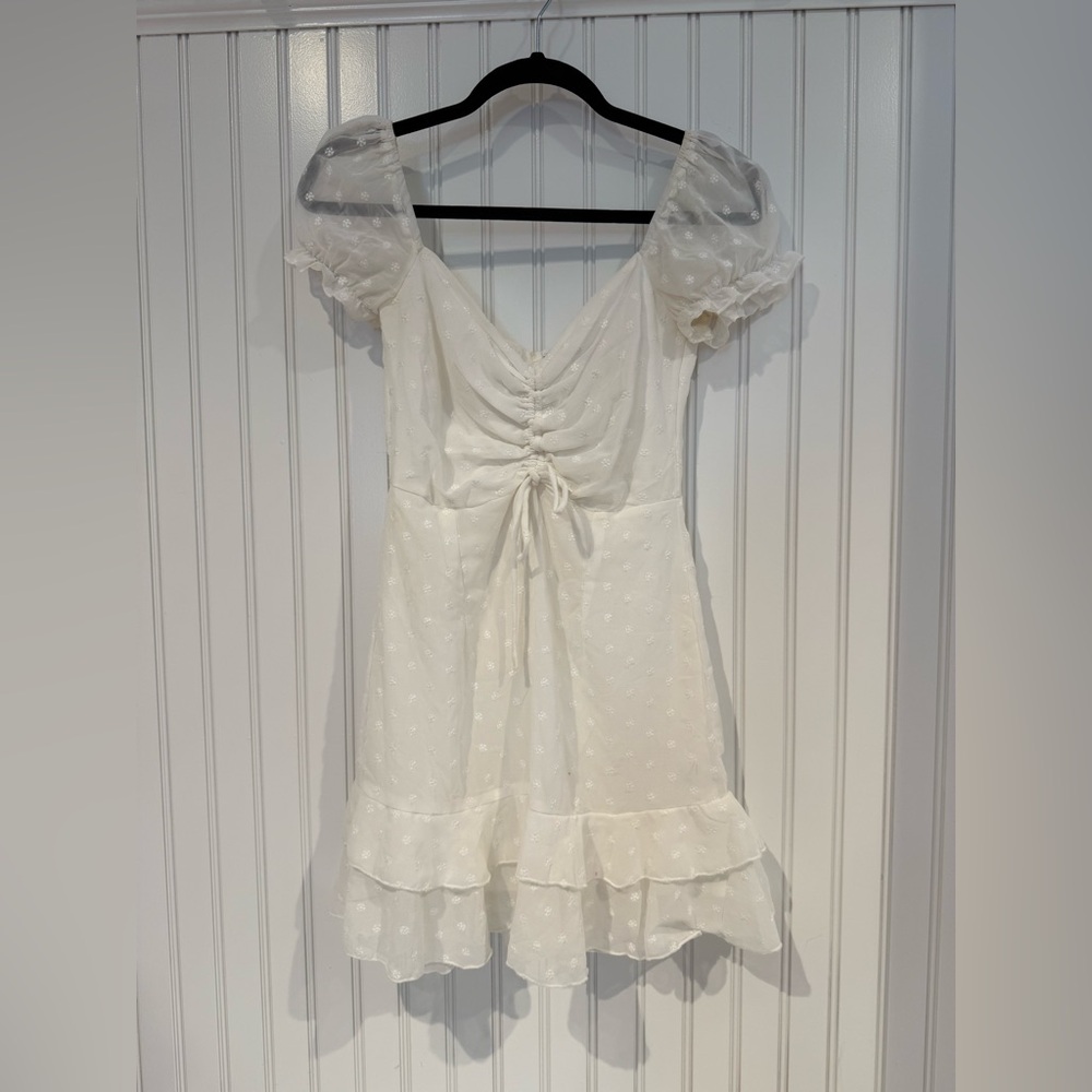 Princess Polly White Polka Dot Dress